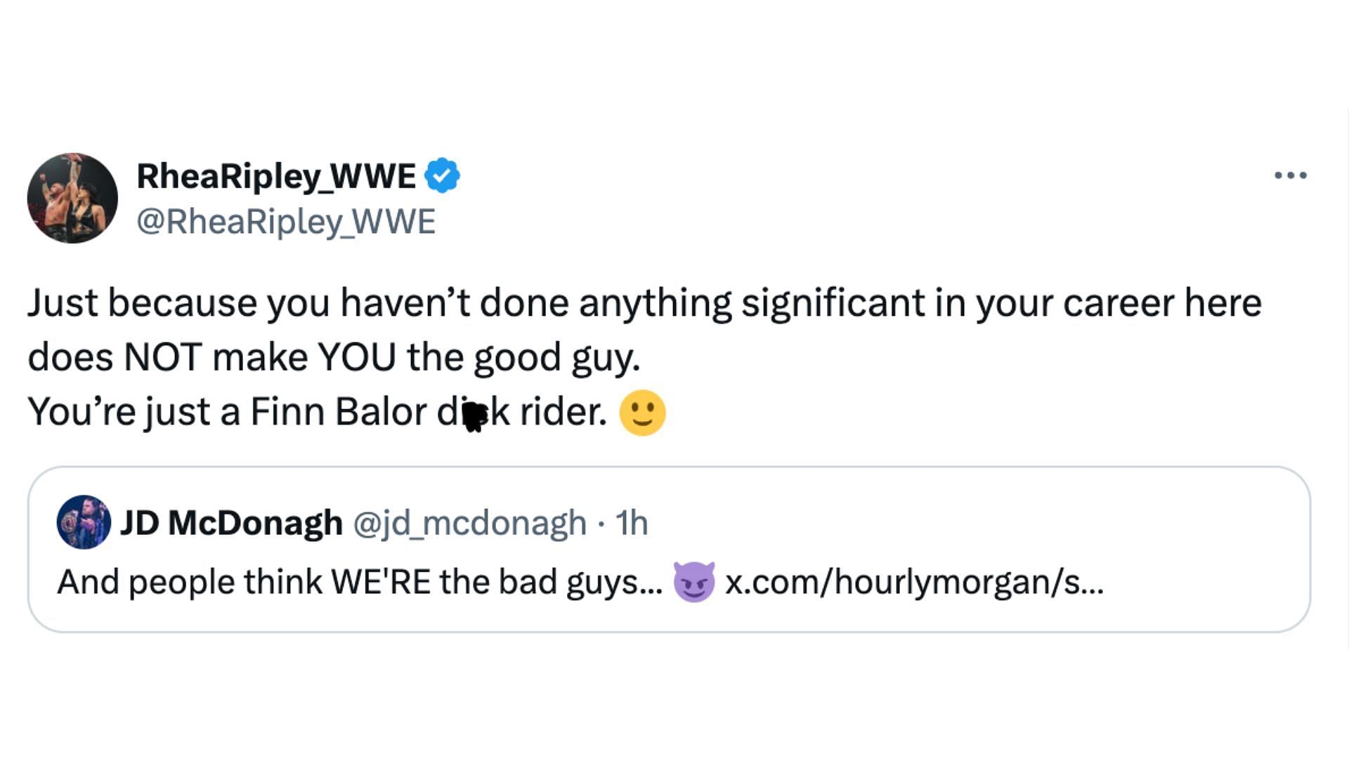 Ripley's shot at The Irish Ace on X/Twitter.